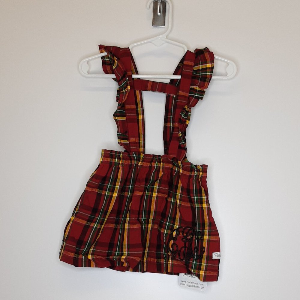 Ruffle Butts Remington Plaid Ruffle Strap Skirt